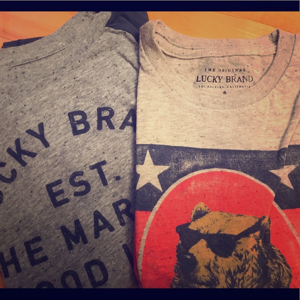 2x LUCKY BRAND boys tees size 6